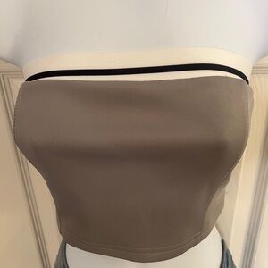 Stylish T Strapless Crop Top by Commense